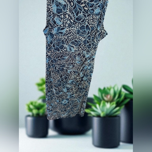 Nine West Crewneck Sleeveless Mesh Blue Dress Size Large NWOT - Picture 6 of 16